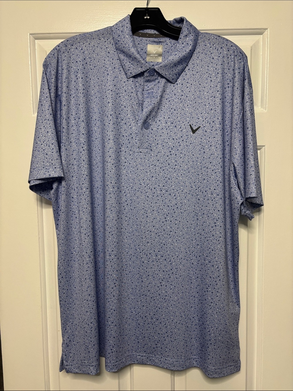 Callaway Men’s Opti-Dri Blue Print Golf Polo – Size Large
